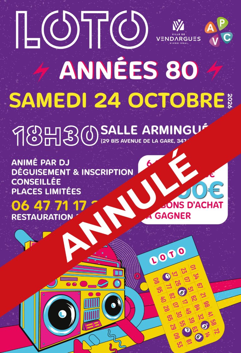 LOTO APCV : Années 80 ! ANNULÉ