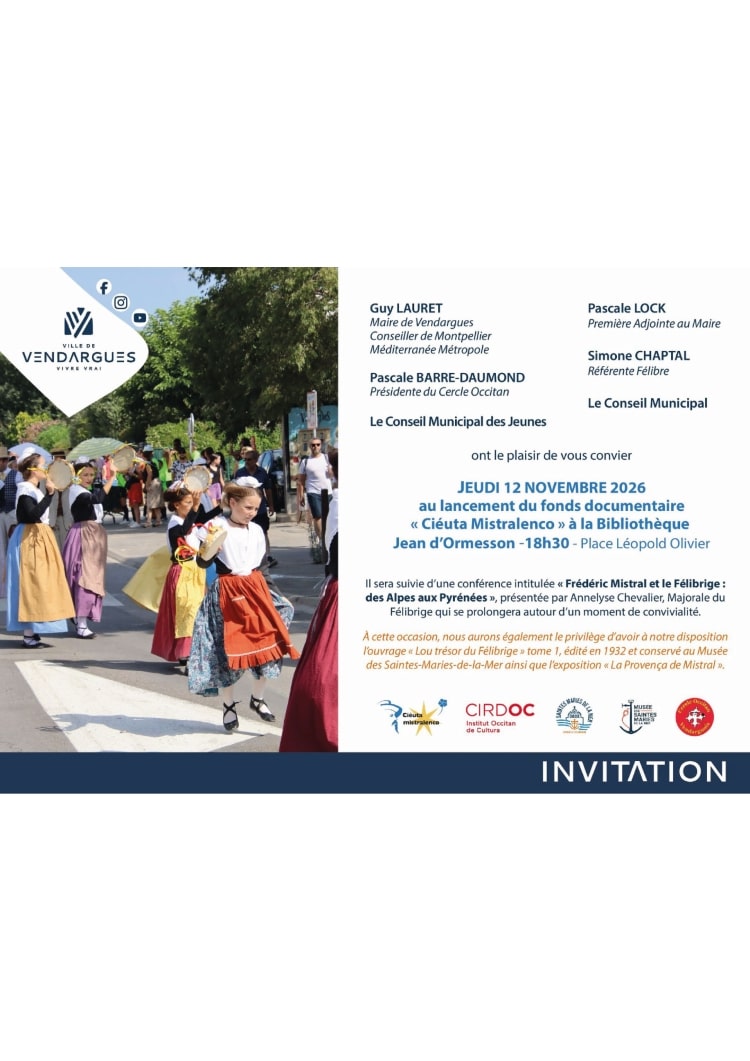 LANCEMENT DU FONDS DOCUMENTAIRE « CIÉUTA MISTRALENCO »